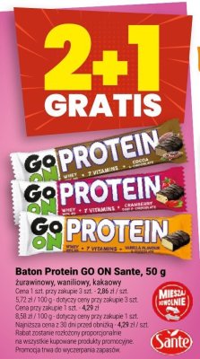 Baton Protein GO ON Sante 50g różne smaki promocja w Twój Market