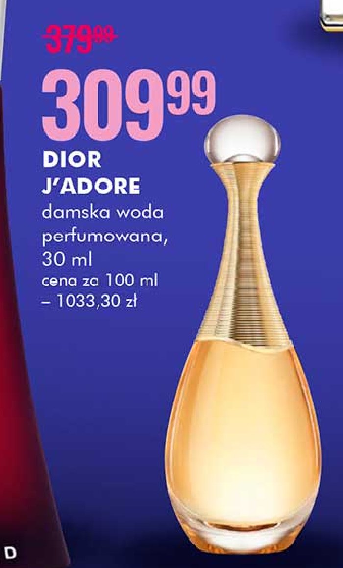 Woda perfumowana Dior j'adore promocja
