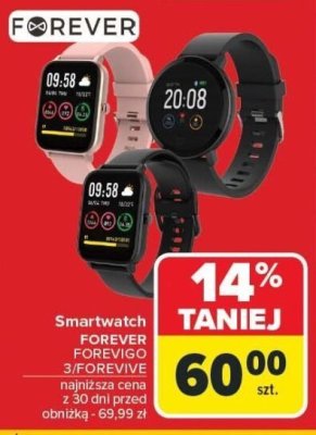Smartwatch FOREVIGO 3/FOREVIVE 3 FOREVER promocja w Carrefour