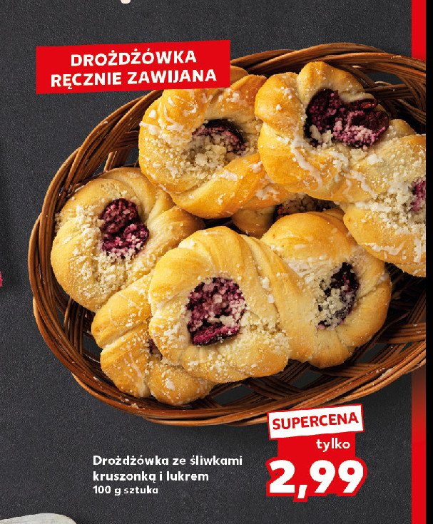 Drożdżówka ze śliwką kruszonką i lukrem promocja