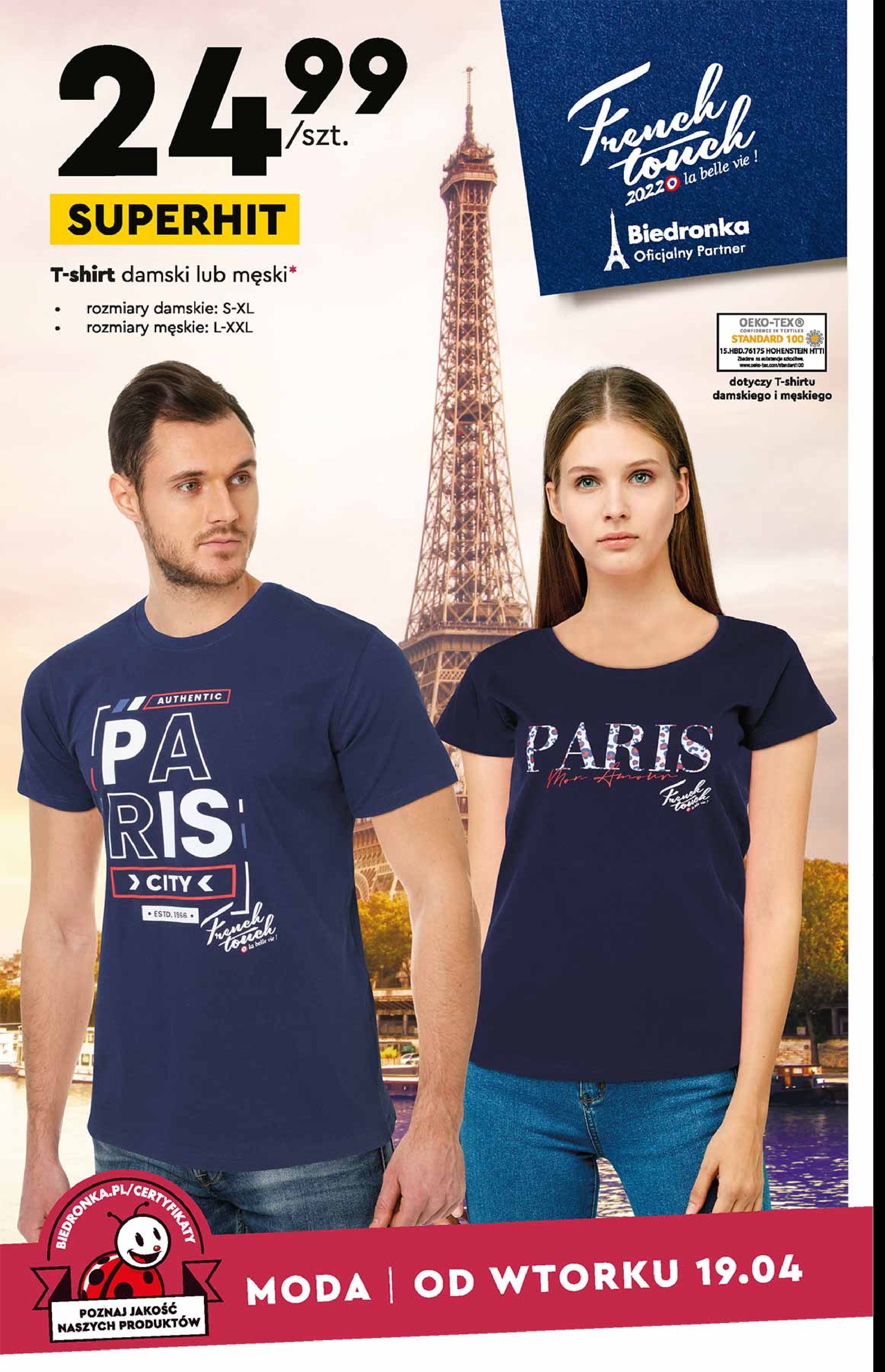 T-shirt męski paris l-xxl promocja