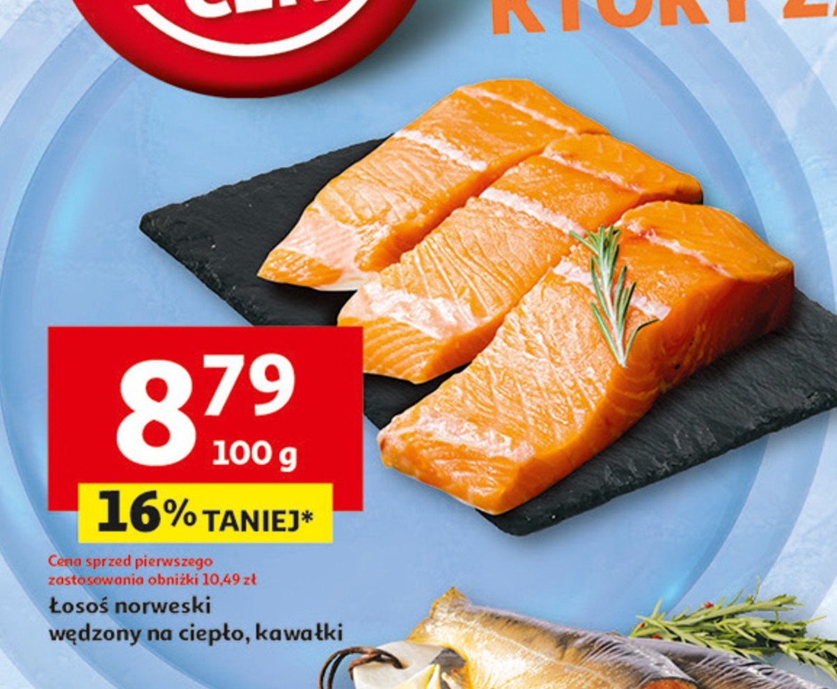 Łosoś norweski wędzony na gorąco - kawałki promocja w Auchan