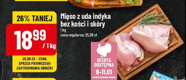 Mięso z uda indyka bez kości i skóry promocja