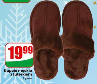 Kapcie męskie z futerkierkiem promocja w Dino