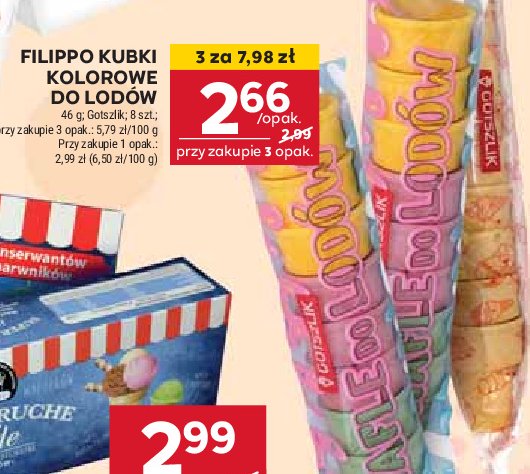 Wafle do lodów kubek filippo Gotszlik promocja w Stokrotka