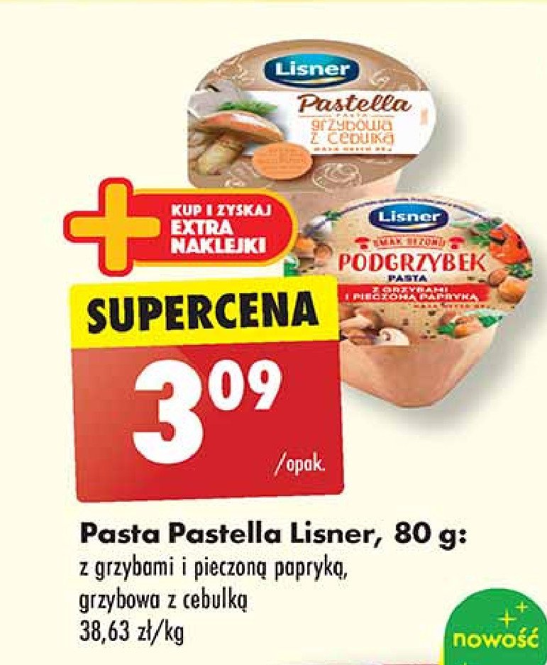 Pasta z grzybami i papryką Lisner pastella promocja