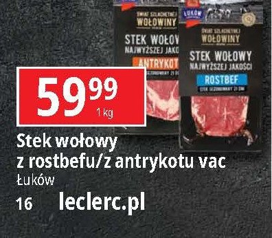 Stek wołowy z rostbefu bez kości Łuków promocja