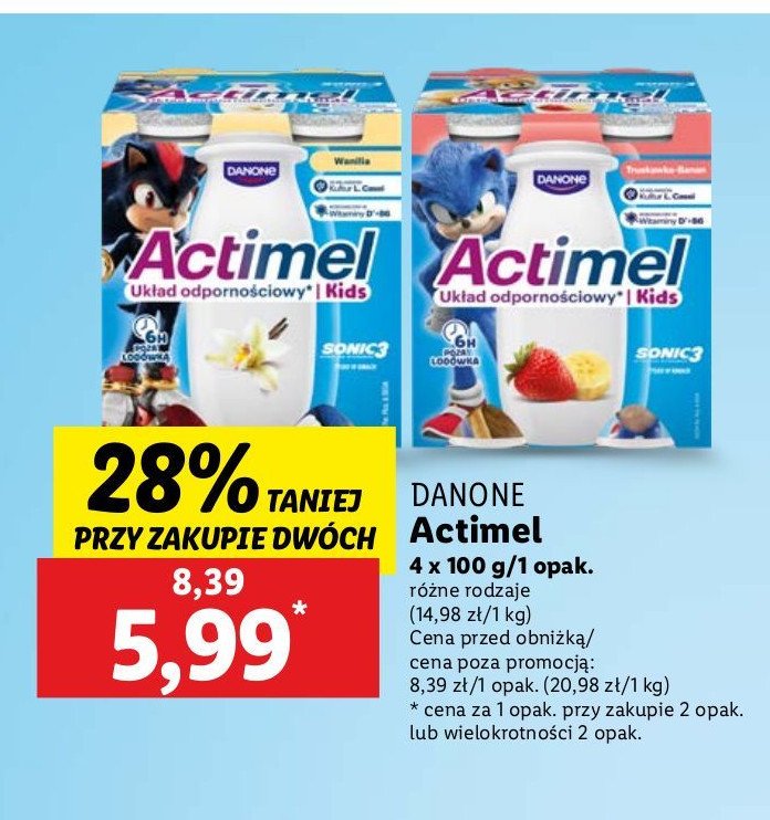 Jogurt kids wanilia Danone actimel promocja