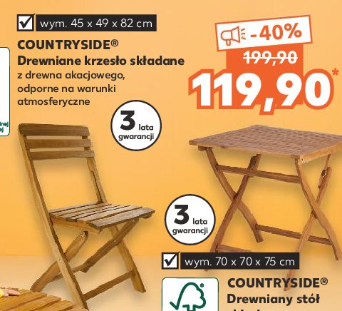 Krzesło drewniane składane K-classic countryside promocje