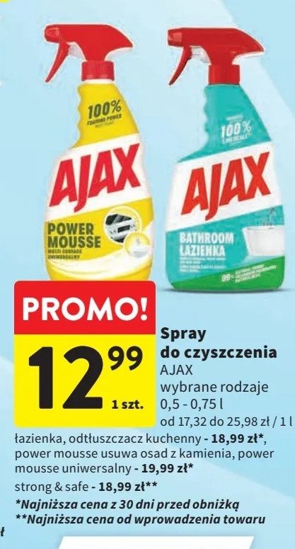 Spray do czyszczenia lemon Ajax power mousse promocja