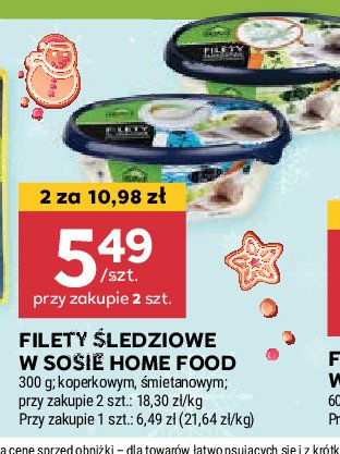 Filety śledziowe w sosie śmietanowym Home food promocja w Stokrotka