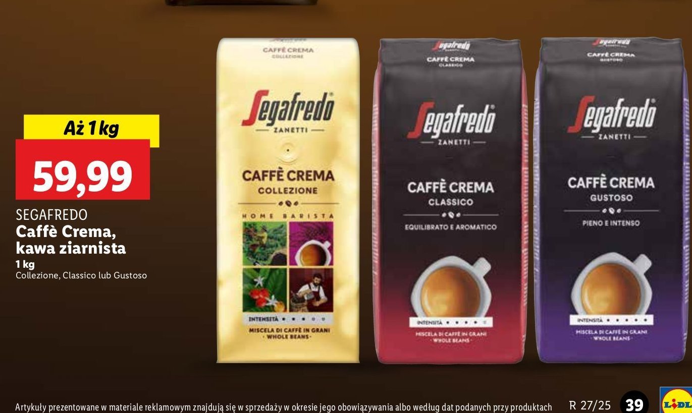 Kawa Segafredo caffe crema classico promocja w Lidl