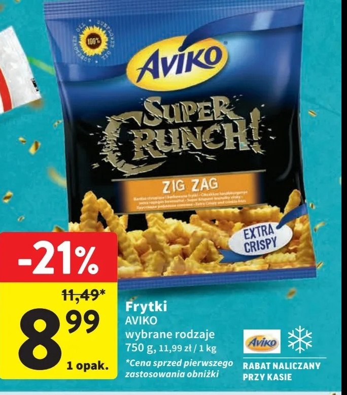 Frytki zig zag Aviko super crunch promocja