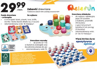Puzzle drewniane - k贸zka Elefun promocja