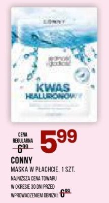 Maska w płachcie CONNY Kwas Hialuronowy promocja w Drogerie Natura
