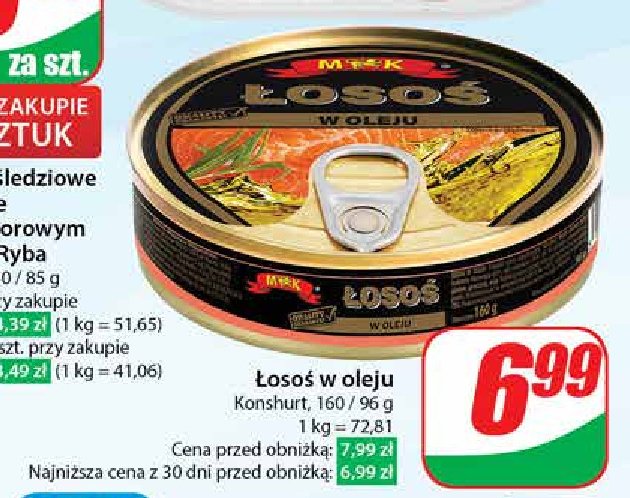 Łosoś w oleju M&k promocja