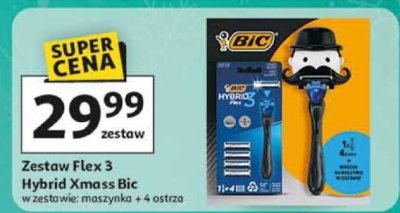 Zestaw Flex 3 Hybrid Xmas Bic w zestawie: maszynka + 4 ostrza promocja w Auchan