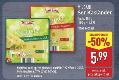 Ser kaslander papryka jalapeno Milsani promocja