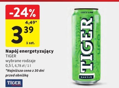 Napój energetyczny TIGER promocja w Intermarche