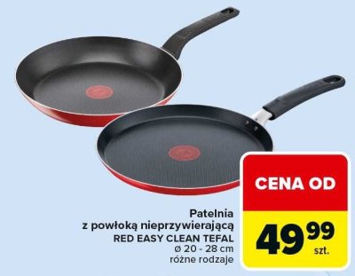 Patelnia z powłoką nieprzywierającą RED EASY CLEAN TEFAL różne rodzaje promocja w Carrefour Market