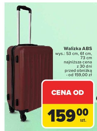 Walizka abs 53 cm promocja w Carrefour