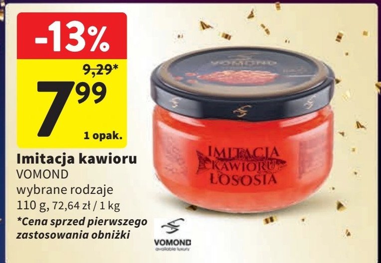 Kulki a'la kawior łosoś Vomond promocja