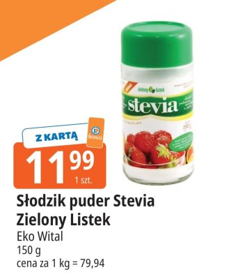 Słodzik puder Stevia Zielony Listek Eko Wital promocja w Leclerc
