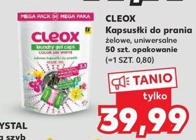 Żelowe kapsułki do prania kolor i biel Cleox promocja