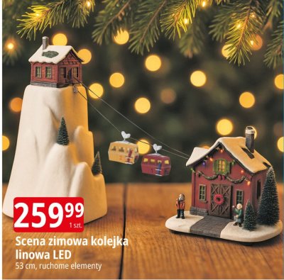 Scena zimowa kolejka linowa LED promocja w Leclerc