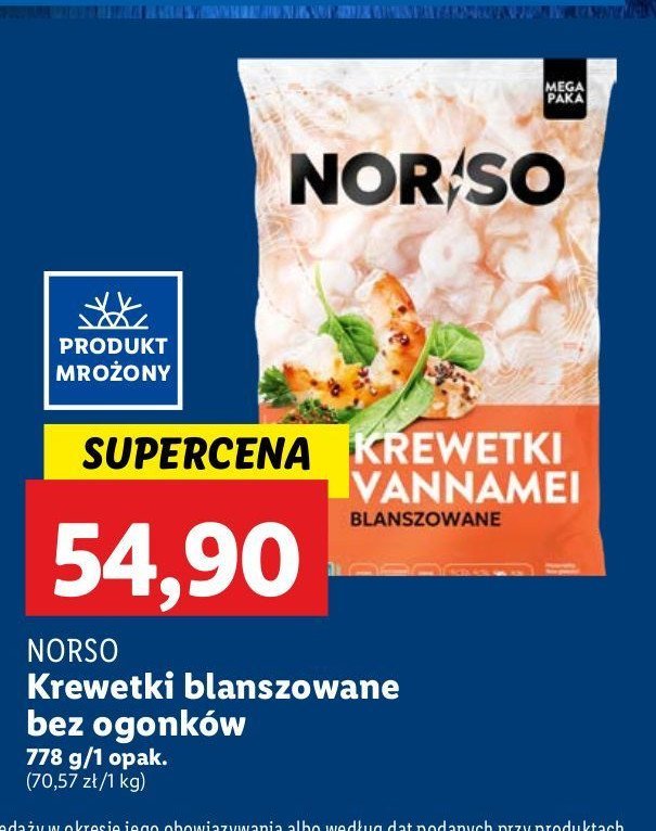 Krewetki blanszowane obrane Norso promocja