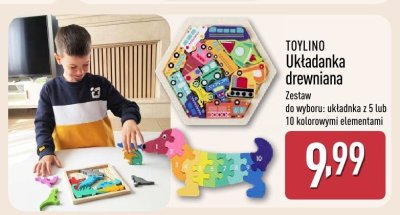 Układanka drewniana TOYLINO promocja w Aldi