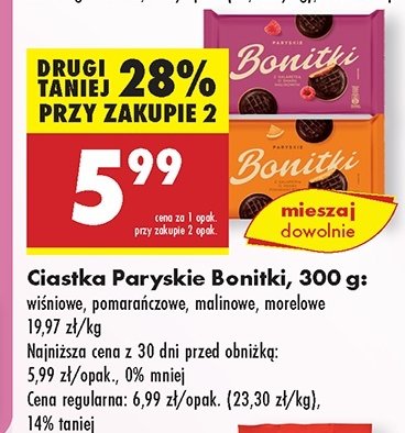 Ciastka paryskie morelowe Bonitki promocja w Biedronka
