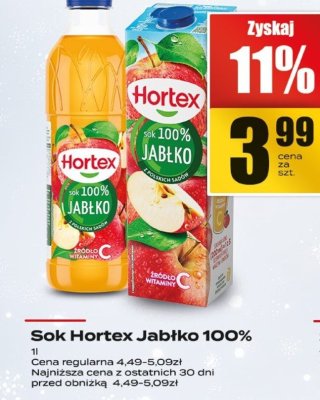 Sok Hortex Jabłko 100% promocja w Supeco