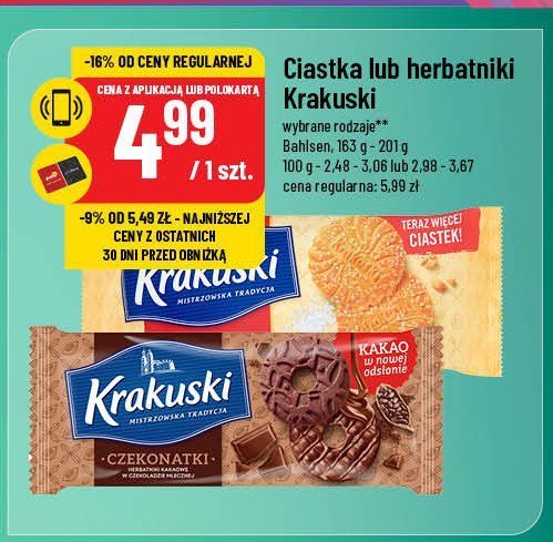 Ciastka z cukrem Krakuski Krakuski bahlsen promocja