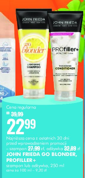 Szampon do włosów John frieda pro filler+ promocja