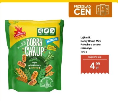 Dobry Chrup Mini Paluchy o smaku rozmaryn promocja w Dino