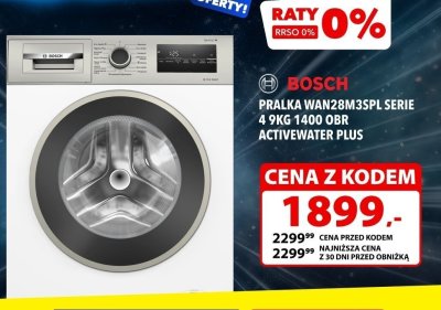 Pralka WAN28M3SPL Serie 4 9KG ActiveWater Plus promocja w Media Expert