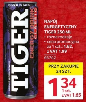 Napój energetyczny Tiger 250 ML różne rodzaje promocja w Selgros