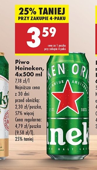Piwo Heineken promocja w Biedronka