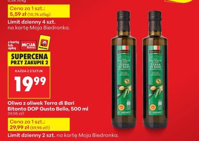 Oliwa z oliwek Terra di Bari Bitonto DOP Gusto Bello promocja w Biedronka