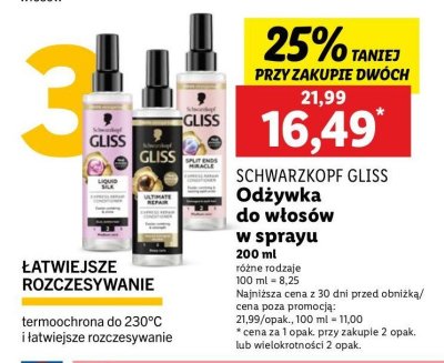 Od偶ywka do w艂os贸w Gliss kur ultimate repair promocja