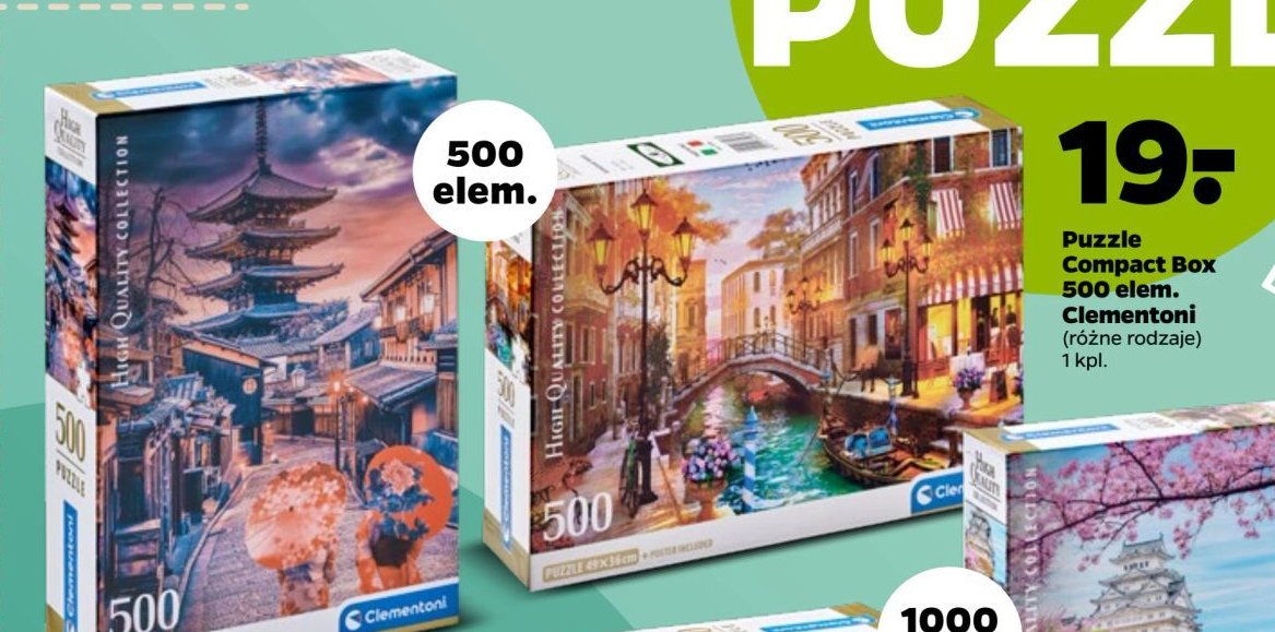 Puzzle 500 elementów Clementoni promocja w Netto