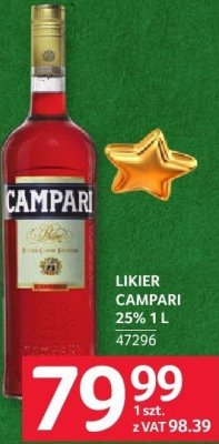 Likier Campari 25% 1L promocja w Selgros