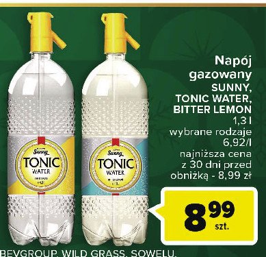Napoj Sunny tonic water promocja