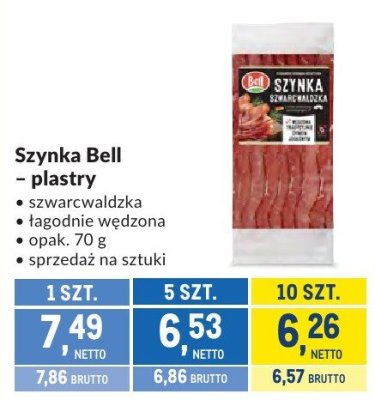 Szynka Bell plastry szwarcwaldzka promocja w Makro
