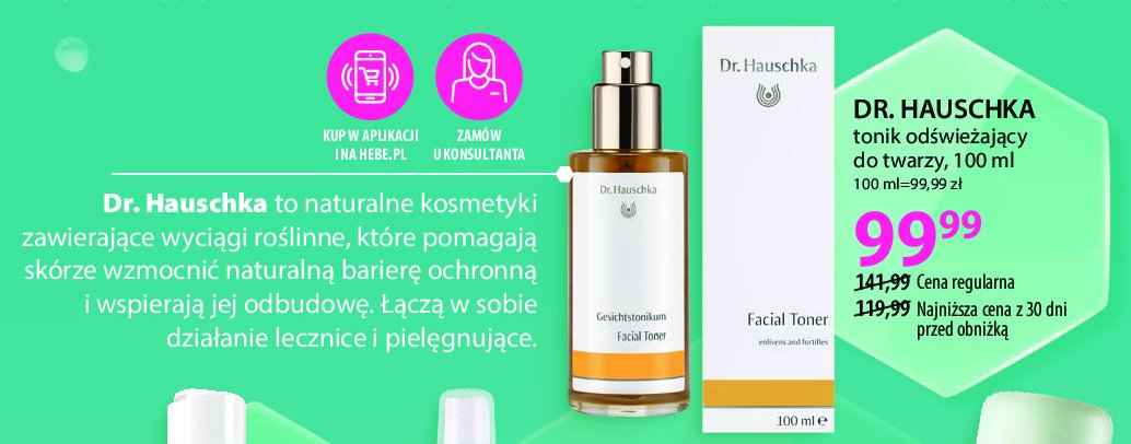 Tonik odświeżający Dr hauschka promocja