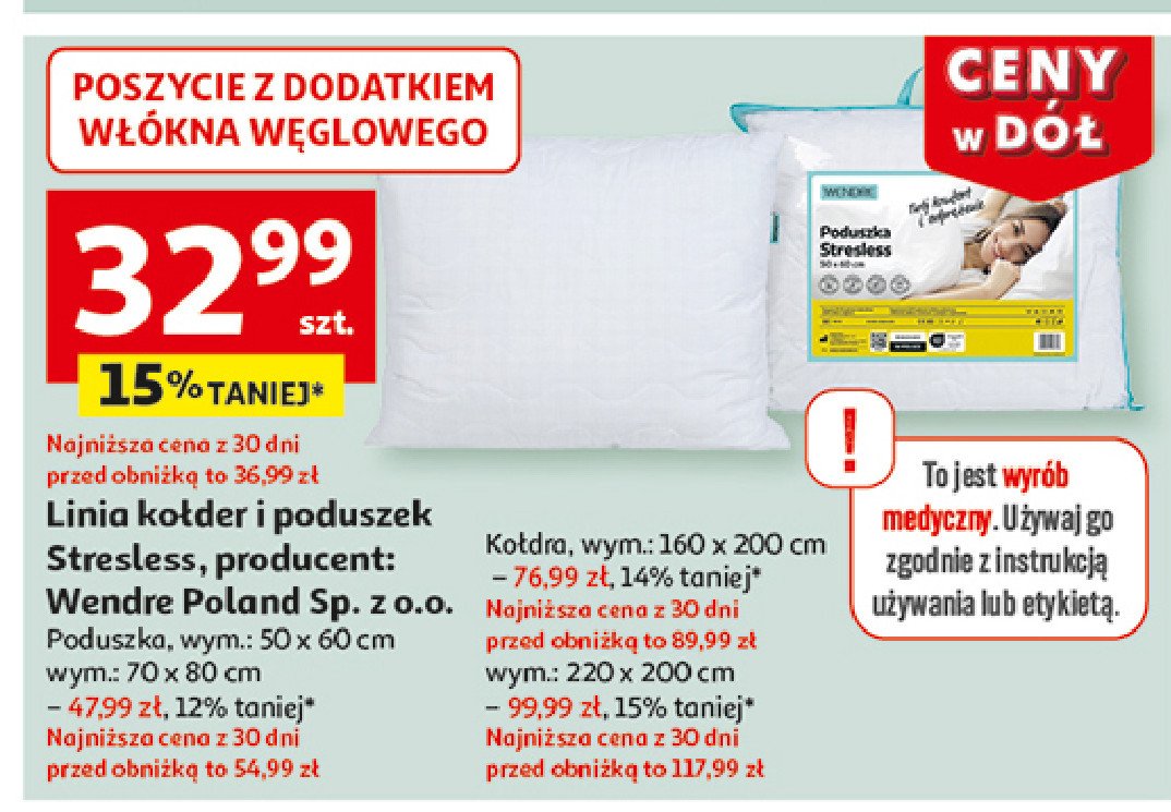 Poduszka stresless 70 x 80 cm Wendre promocja