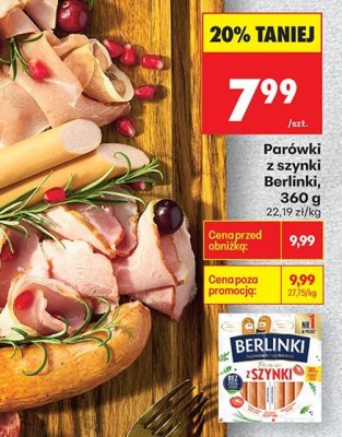 Parówki z szynki 360 g promocja w Biedronka