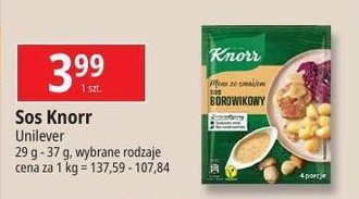 Sos borowikowy Knorr promocja w Leclerc