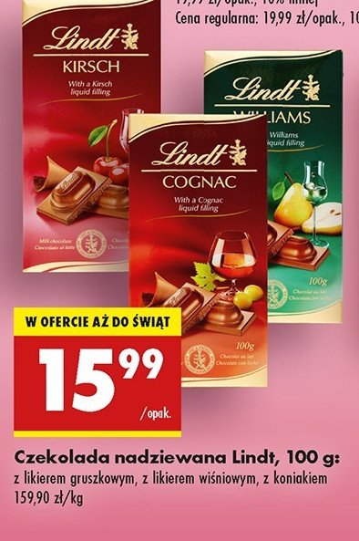 Czekolada cognac Lindt promocja